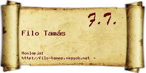 Filo Tamás névjegykártya