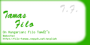 tamas filo business card